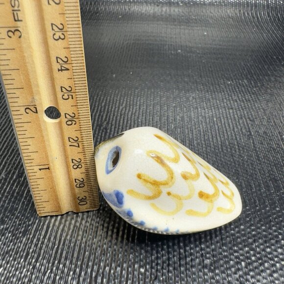 Vintage Hand Made Folk Art Stoneware Pottery Little Bird Figurine Artist Marked - Picture 2 of 11